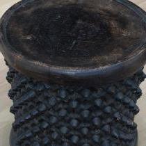 Small Brown Bamileke Carved Wood Table or Stool