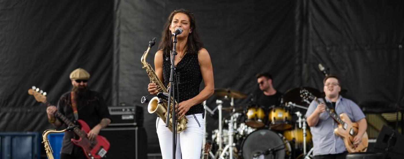 Vanessa Collier performs at the Bluebird Blues Festival